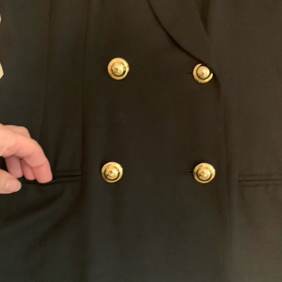 Lois Snyder/ Dani Max Womens Black Suit Jacket Size 10 Double Breasted Blazer - Picture 4 of 12